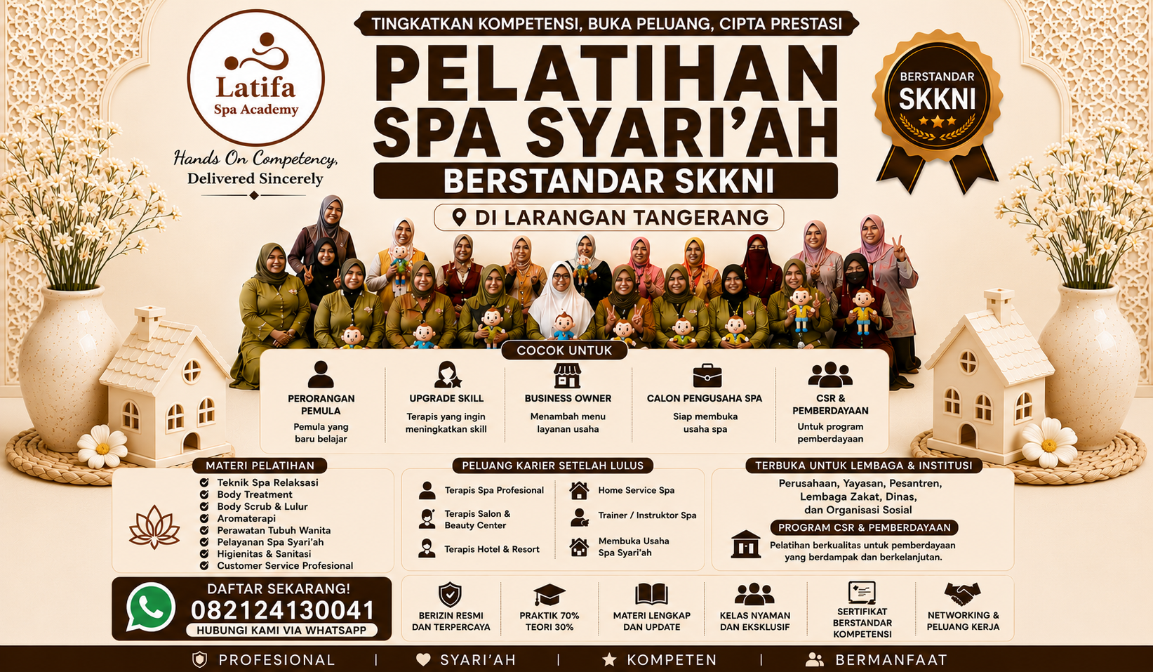 Pelatihan Spa Syari'ah Berstandar SKKNI di Larangan Tangerang 082124130041